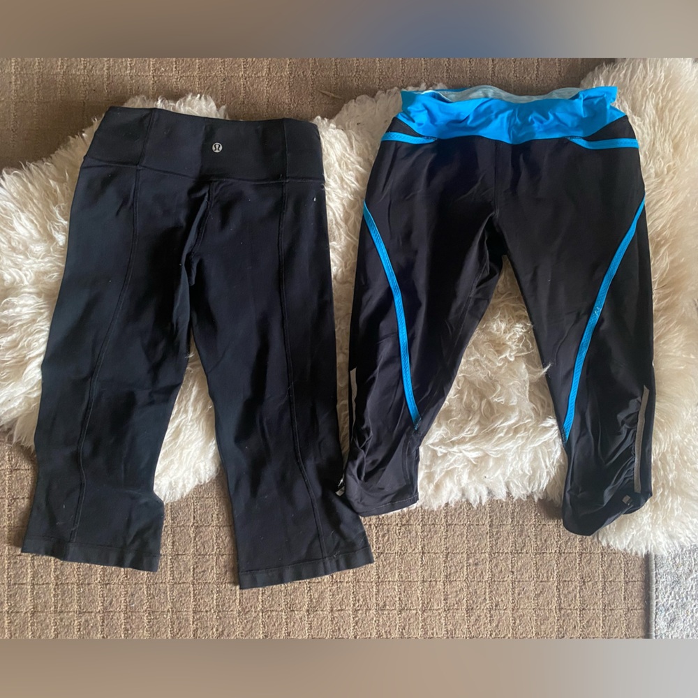 🖤 Lululemon Cropped Leggings – Set of 2
